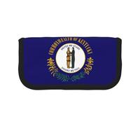 gopoo Trousse à crayons en toile avec drapeau de l'État du Kentucky - Rangement organisé pour voyage et usage quotidien - Trousse à crayons et maquillage