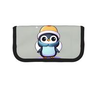gopoo Trousse à crayons en toile avec imprimé pingouin mignon - Rangement organisé pour les voyages et un usage quotidien - Trousse à crayons, trousse de maquillage