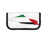 gopoo Trousse à crayons en toile avec motif carte du drapeau de la Palestine - Rangement organisé pour les voyages et un usage quotidien - Trousse à crayons, trousse de maquillage