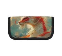 gopoo Trousse à crayons en toile avec motif dragon rouge et blanc - Rangement organisé pour voyage et usage quotidien - Trousse à crayons et maquillage