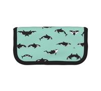 gopoo Trousse à crayons en toile mignonne baleine de l'océan Pacifique - Rangement organisé pour les voyages et un usage quotidien - Trousse à crayons, trousse de maquillage