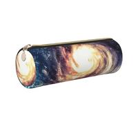 gopoo Universe Galactic System Trousse à crayons en cuir fine et esthétique avec anneau en métal portable, doré, Taille unique, Porte-cartes