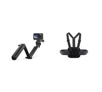 GoPro 3-Way 2.0 Trépied/Poignée/Bras Black & Chesty V2 - Fixation de Poitrine pour l’Action (Gopro Accessoire Official)