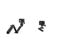 GoPro 3-Way 2.0 Trépied/Poignée/Bras Black & Clip magnétique pivotant - Accessoire Officiel GoPro, Noir, ATCLP-001