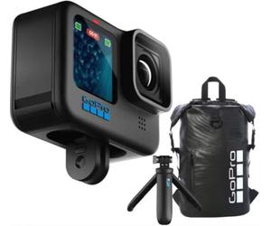 GoPro HERO12 Bundle (avec poignée courte/trépied | SwagBag | Housse de transport | Carte SD de 64 Go)