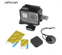 GoPro HERO5 Noir Standard Cadre de Protection Du Mont Logement Frontière + Écran Protecteur + Lens Cap + Attache pour GoPro Hero 5 6