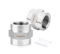 GORAGUCHI Lot de 2 raccords de tuyau de forge en acier inoxydable 304, raccord de tuyau femelle NPT de 2,5 cm x 2,5 cm NPT femelle, pour carburant/air/liquide/huile/gaz