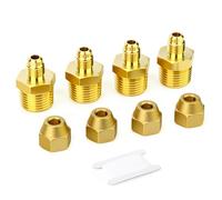 GORAGUCHI Lot de 4 raccords de tube en laiton, demi-union avec écrou évasé, évasé de 6,35 mm et tuyau mâle de 6,35 mm x 1,27 cm, pour air/carburant/eau/gaz/huile