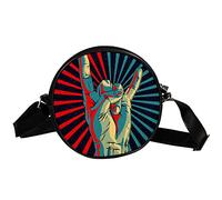 GORDESC Hand in Rock and Roll Sac à bandoulière rond pour femme et fille