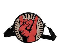 GORDESC Sac à main rond rétro rouge rock pour femmes et filles