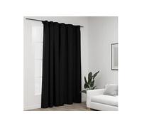 Vidaxl Rideau Occultant D'aspect De Lin Crochets Anthracite 290x245 Cm