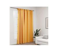 Gordijn linnen-look verduisterend met haken 290x245 cm geel321199