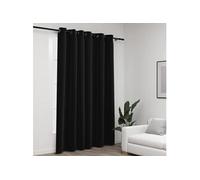 vidaXL Rideau occultant aspect de lin à œillets pour salon et chambre Anthracite 290x245 cm