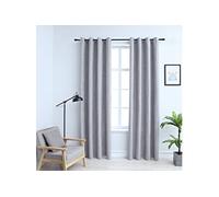 Vidaxl Rideaux Occultants Avec Anneaux En Métal 2 Pcs Gris 140x225 Cm