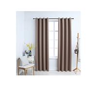 2x Rideaux Occultants avec Anneaux en Métal Taupe 140x225 cm Chambre vidaXL