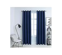 Vidaxl Rideaux Occultants Avec Anneaux En Mã©Tal 2 Pcs Bleu 140x245 Cm
