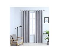 Vidaxl Rideaux Occultants Avec Anneaux En Mã©Tal 2 Pcs Gris 140x245 Cm
