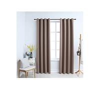 Gordijn verduisterend met metalen ringen 2 st 140x245 cm taupe134436
