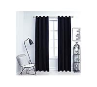 Vidaxl Rideaux Occultants Avec Anneaux 2 Pcs Velours Noir 140x175 Cm