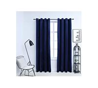 Vidaxl Rideaux Occultants Et Anneaux 2pcs Velours Bleu Foncã© 140x225cm