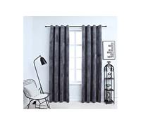 Vidaxl Rideaux Occultants Et Anneaux 2pcs Velours Anthracite 140x245cm