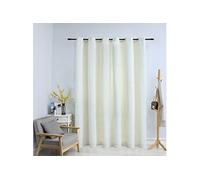 vidaXL Rideau occultant Velours crème 290x245 cm avec anneaux métalliques - Intérieur