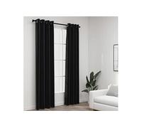 2x Rideaux Occultants Aspect de Lin Anthracite 140x245 cm Fenêtre Salon vidaXL