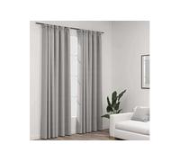 2x Rideaux Occultants Aspect Lin avec Crochets Gris 140x245 cm Fenêtre vidaXL