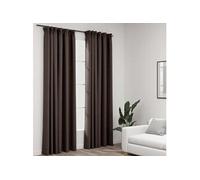 Vidaxl Rideaux Occultants Aspect Lin Et Crochets 2 Pcs Taupe 140x225cm