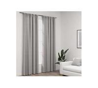 Vidaxl Rideaux Occultants Aspect Lin Avec Crochets 2pcs Gris 140x245cm