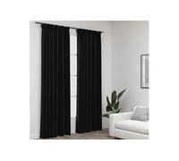 Vidaxl Rideaux Occultants Aspect Lin Crochet 2pcs Anthracite 140x245cm