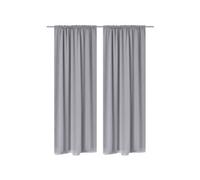 Vidaxl Rideaux Occultants Ã Fentes 2 Pcs Gris 135 X 245 Cm