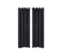 Gordijnen met metalen ringen 135 x 245 cm 2 stuks (zwart)130369 Noir G