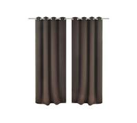 vidaXL Rideau occultant 2 pcs et ¿illets métalliques 135x175 cm Marron