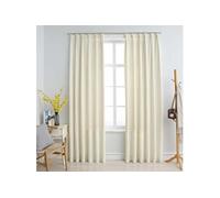 Vidaxl Rideaux Occultants Avec Crochets 2 Pcs Velours Crã¿Me 140x175 Cm