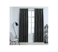 Vidaxl Rideaux Occultants Et Crochet 2pcs Velours Anthracite 140x225cm