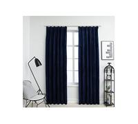 Rideaux occultants et crochet 2pcs Velours Bleu foncé 140x225cm