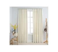 vidaXL Rideaux occultants avec crochets 2 pcs Velours Crème 140x225 cm