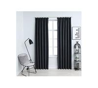 Gordijnen verduisterend met haken 2 st 140x175 cm antraciet134461