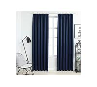 Gordijnen verduisterend met haken 2 st 140x175 cm blauw134454