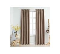 Gordijnen verduisterend met haken 2 st 140x175 cm taupe134479