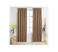 Rideaux occultants avec crochets 2 pcs Taupe 140x225 cm