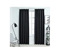 Gordijnen verduisterend met haken 2 st 140x245 cm zwart134416