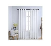 vidaXL 2X Rideaux Occultants avec Anneaux en Métal Occultant à Oeillet Chambre à Coucher Fenêtre Salon Bureau Maison Intérieur Blanc Cassé 140x175 cm