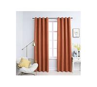 vidaXL Gordijnen verduisterend met ringen 2 st 140x175 cm roestkleurig134470 Orange G