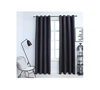 Gordijnen verduisterend met ringen 2 st 140x225 cm antraciet134459