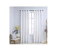 Vidaxl Rideau Occultant Et Anneaux En Mã©Tal 2pcs Blanc Cassã© 140x225cm