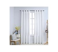 Gordijnen verduisterend met ringen 2 st 140x245 cm gebroken wit 134484