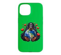 Gordon Setter Dog Earth Day Hug Love Owner Hugging Planet Coque pour iPhone 15