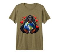 Gordon Setter Dog Earth Day Hug Love Owner Hugging Planet T-Shirt Haut de Gamme